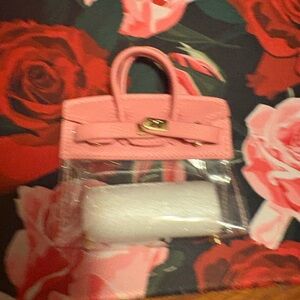 Pink Transparent keychain handbag